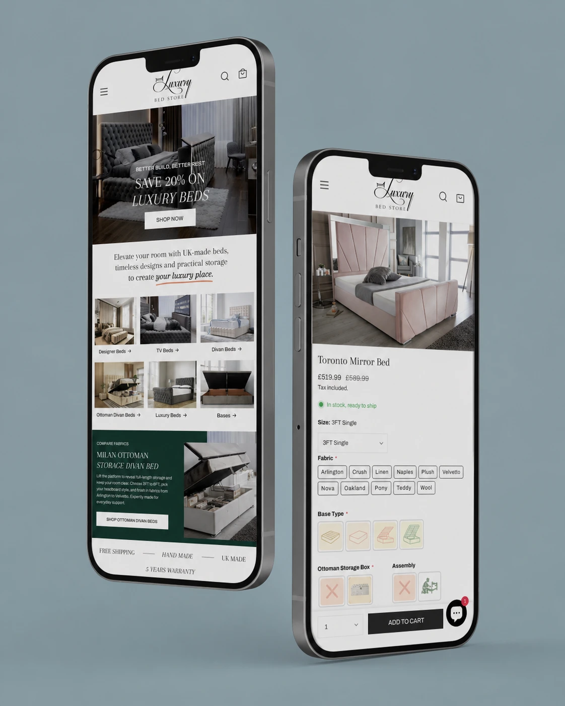 Luxury Bed Store website project