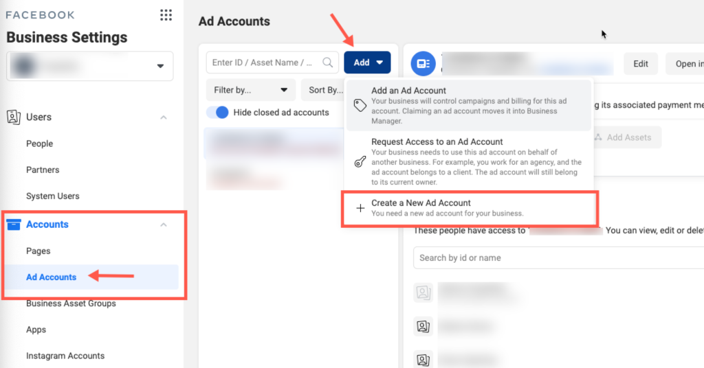 What are the steps to set up a Facebook Ads Manager account