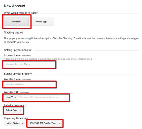 How to create a new google analytics account