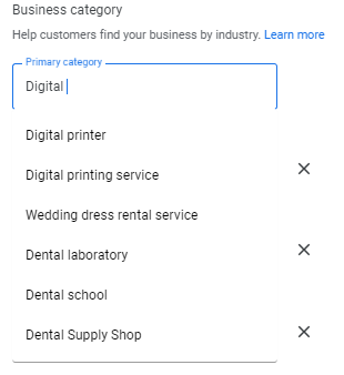 Choose a Specific Business Category